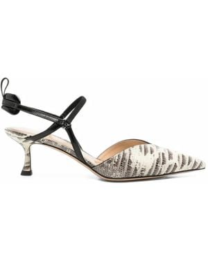 Fendi Snakeskin-Effect Pointed-Toe Pumps - White