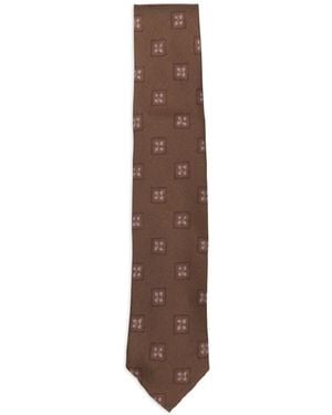 Lardini Flower-Pattern Tie - Brown