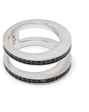Tom Wood Vault Double Ring Mit Schwarzem Spinell - Grau