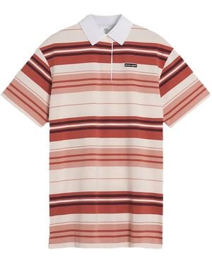 Maison Kitsuné Striped Polo Mini Dress - Red