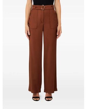 Liu Jo Buckle Belt Trousers - Brown