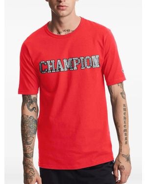 Champion C-Life Heritage Logo-Print T-Shirt - Red