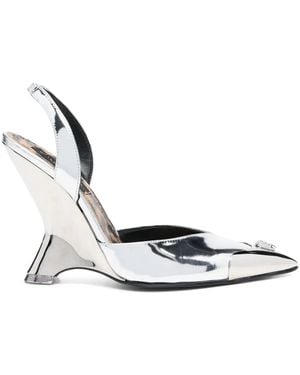 Philipp Plein Mirror 95Mm Pointed-Toe Court Shoes - White