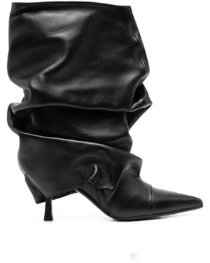GISEL B Slouchy Pointed-Toe Boots - Black