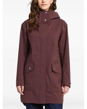 Didriksons Gwen Hooded Press-Stud Coat - Purple