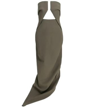 Rick Owens Cut-Out Strapless Dress - Gray