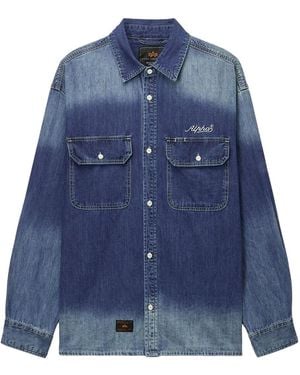 Alpha Industries Ombre-Effect Denim Shirt - Blue