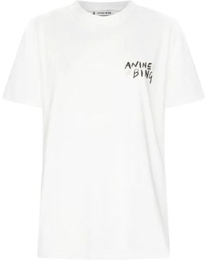 Anine Bing Walker Tee Empowerment Ivory - White
