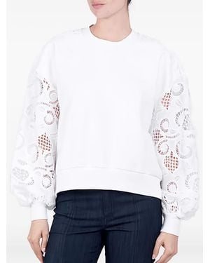 Cinq À Sept Top con mangas de encaje - Blanco