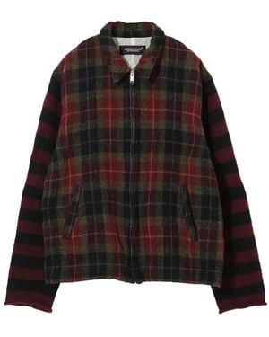 Undercover Plaid-Pattern Zip-Up Jacket - Black