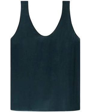 Another Tomorrow Blusa Cocoon De Tirantes - Azul