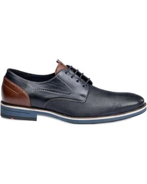 Lloyd Harris Textured Leather Derby Shoes - Blue