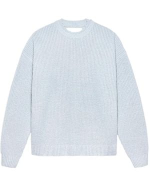 New Amsterdam Big Logo Oyster-Jacquard Jumper - Blue