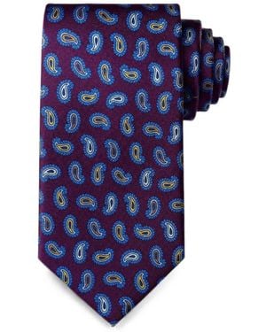 Bona Furtuna Paisley-Print Silk Tie - Blue