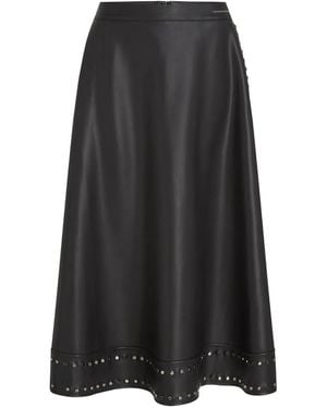 KARL LAGERFELD Midi Stud-Embellished Skirt - Black
