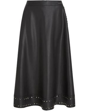 Karl Lagerfeld Stud-Embellished Midi Skirt - Black