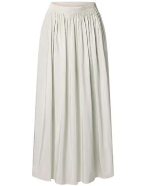 Loulou de Saison Naya Gathered Midi Long Skirt - White