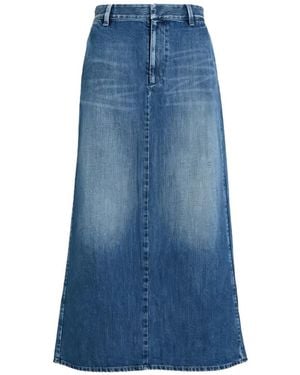 Valentino Garavani Faded Denim Midi Skirt - Blue