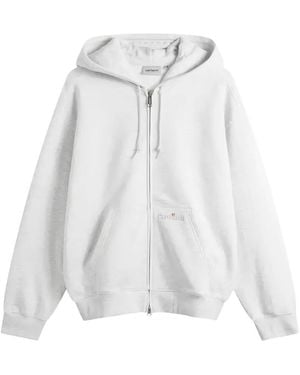 Carhartt Logo-Embroidered Zip-Up Hoodie - White