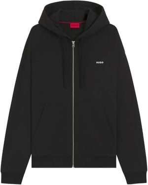 HUGO Zip-Up Hooded Jacket - Black