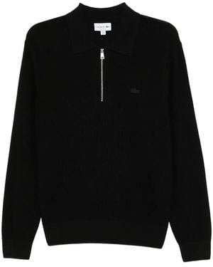 Lacoste ハーフジップ ポロシャツ - ブラック