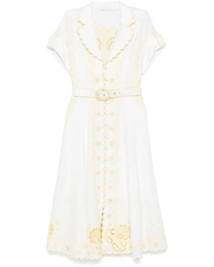 Zimmermann Embroidered Dress "Coco" in Natural | Lyst