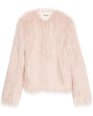 Zadig & Voltaire Freddie Curly Faux Fur Coat - Pink