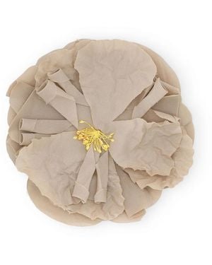Dolce & Gabbana Floral-Appliqué Poplin Brooch - Natural