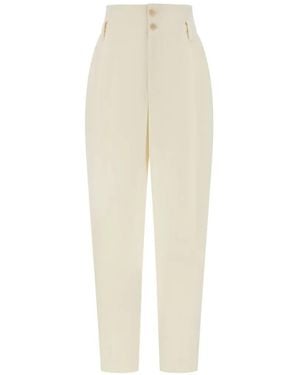 Alberta Ferretti High-Waisted Tapered Pants - White