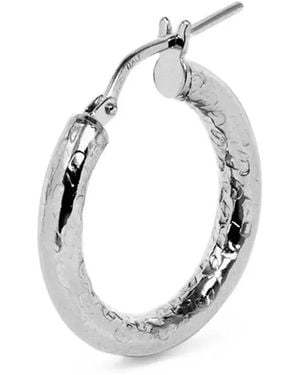 Twojeys Hammered-Effect Hoop Earrings - White