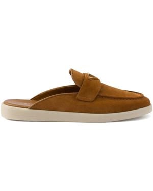 Prada Slipper Aus Wildleder - Braun
