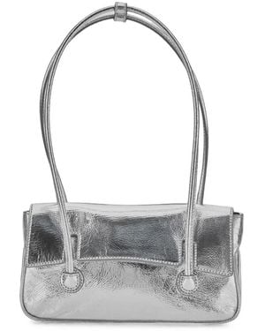 Marge Sherwood Petit Sac Porté Épaule En Cuir À Effet Froissé - Grey