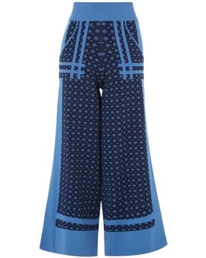 Temperley London Ditzie Floral-Print Trousers - Blue