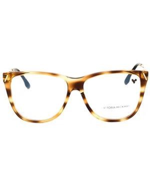 Victoria Beckham Tortoiseshell-Effect Square-Frame Glasses - Metallic