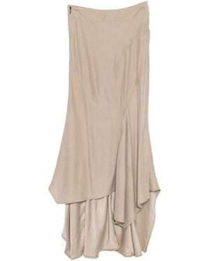 Yehuafan Draped Panelled Skirt - Natural