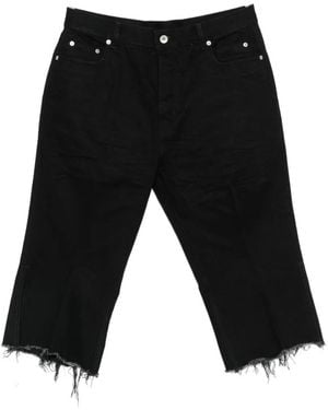 Rick Owens Bolan Cropped Raw-Cut Jeans - Black