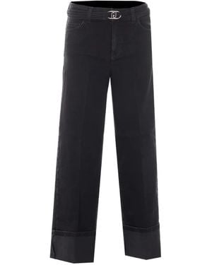 Liu Jo Logo-Belt Straight-Leg Jeans - Blue