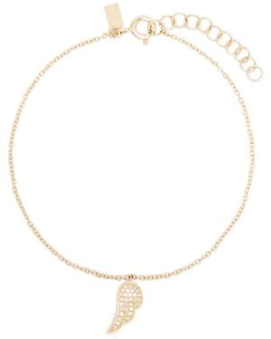 EF Collection 14Kt Angel Wing Gelbgoldarmband Mit Diamanten - Weiß