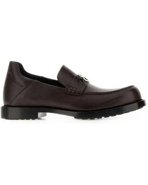 Balenciaga Comfy Logo-Plaque Leather Loafers - Black