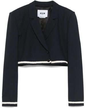 MSGM クロップド ジャケット - ブルー