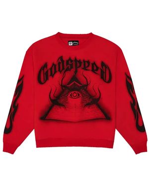 Godspeed Eop Flame Graphic Sweatshirt - Red