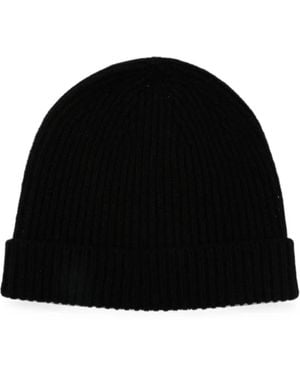 Rick Owens Ribbed-Knit Beanie Hat - Black