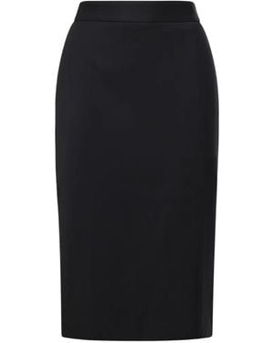 ANDAMANE Side-Slit Pencil Skirt - Black
