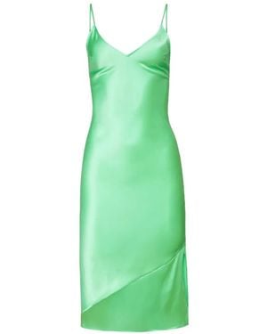 Fleur du Mal V-Neck Slip Midi Dress - Green