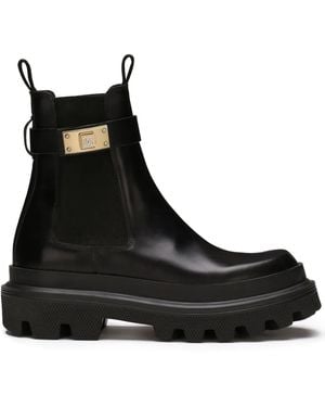 Dolce & Gabbana Lace-Up Boots - Black