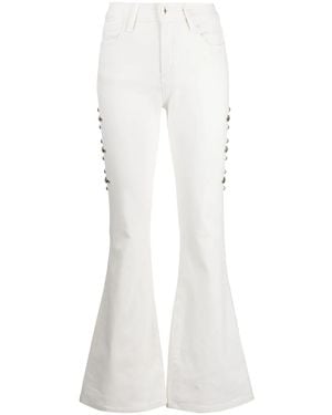 Madison Maison Stud-Embellished Flared Jeans - White