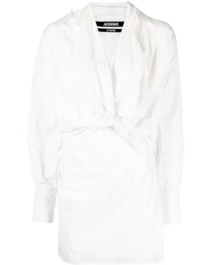 Jacquemus Minikleid Mit Knotendetail - Weiß