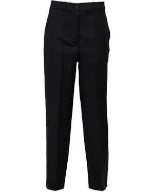 P.A.R.O.S.H. Pantalon En Gabardine À Effet Chiné - Black