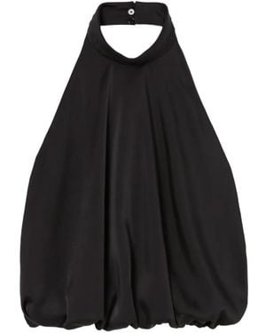 Claudie Pierlot Halterneck Bubble-Hem Top - Black