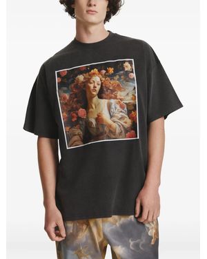IRINA VOINEA Primavera Graphic-Print T-Shirt - Black